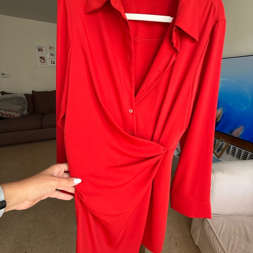Mango Red Wrap Dress